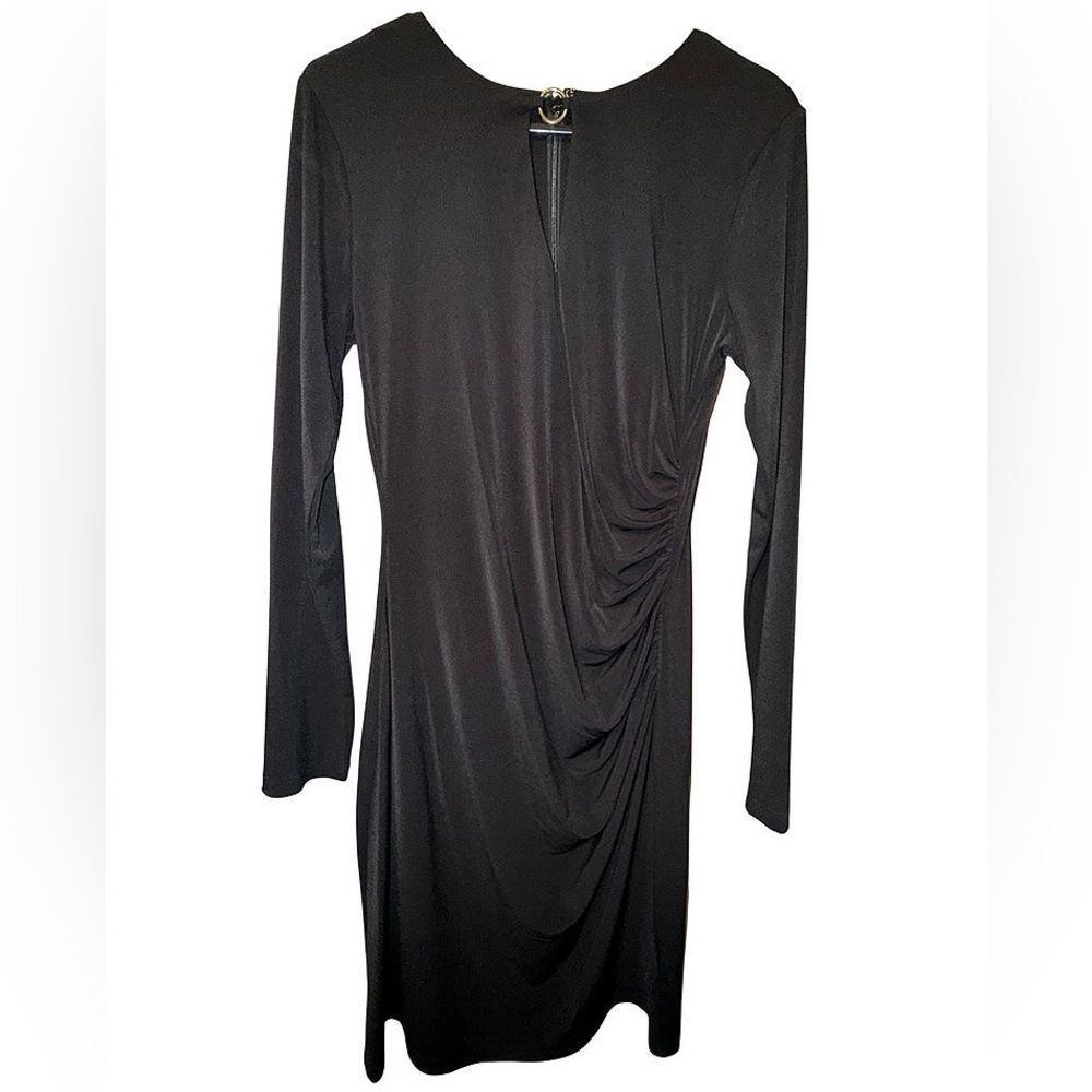 NWT Michael Kors Black Long-Sleeve Draped Jersey Dress